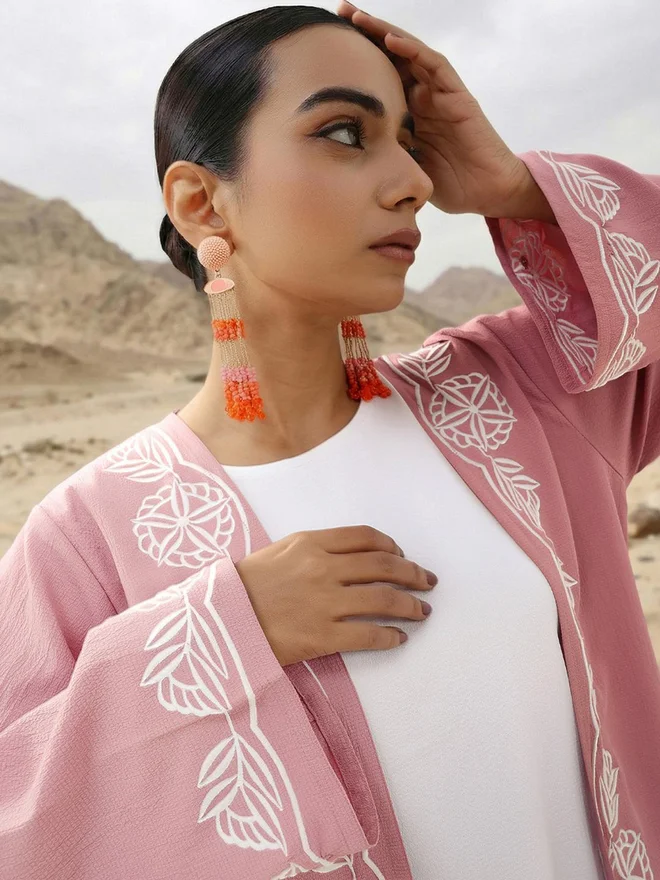 آي شين ISHIN 3-Piece Embroidered Abaya, Maxi Dress and Hijab Set